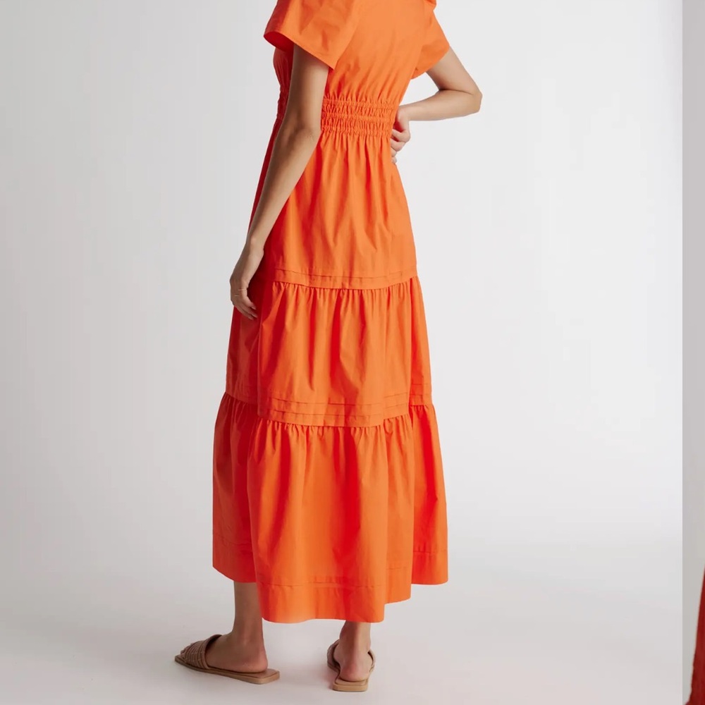 Quince Orange Smocked Tiered Maxi Sundress